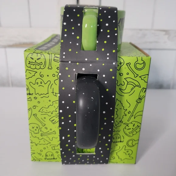 NWT Halloween Mug Set Momster Kidster Green Black Ceramic - Picture 2 of 5